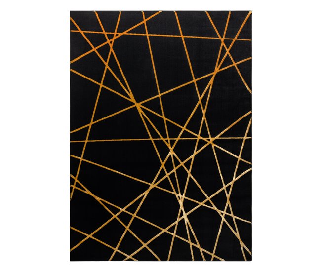 Alfombra GLOSS moderno 406C 86 elegante glamour art deco 140x190 Negro