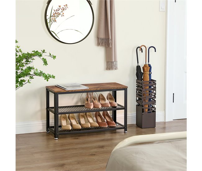 Banco de zapatos de 2 niveles - L73 cm Madera