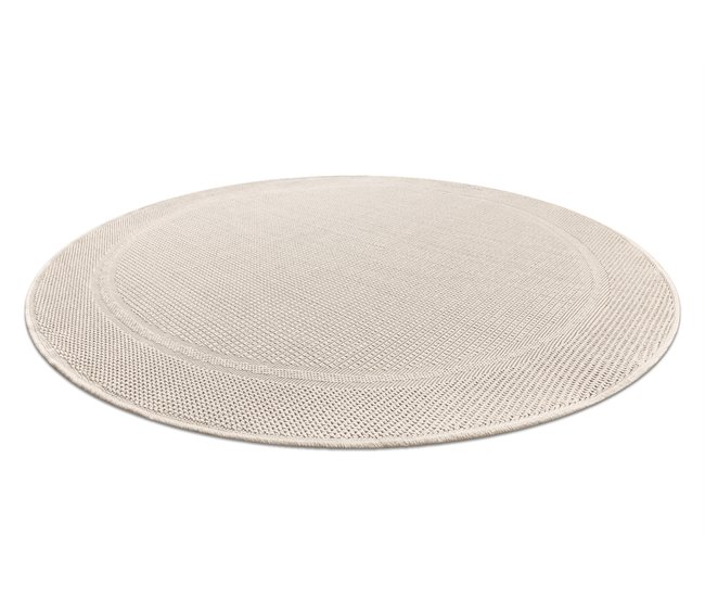 Alfombra MIMO 5979 circulo sisal exterior marco 200x200 Crema
