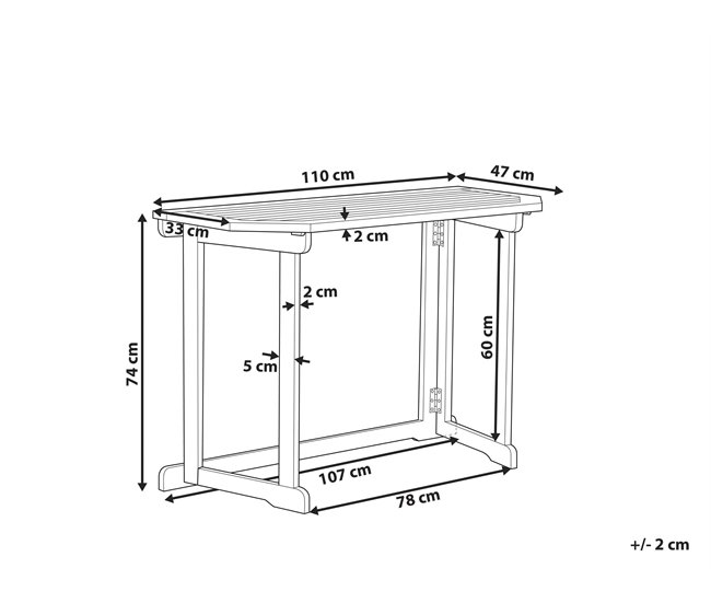 Beliani Mesa plegable TREIA Marron