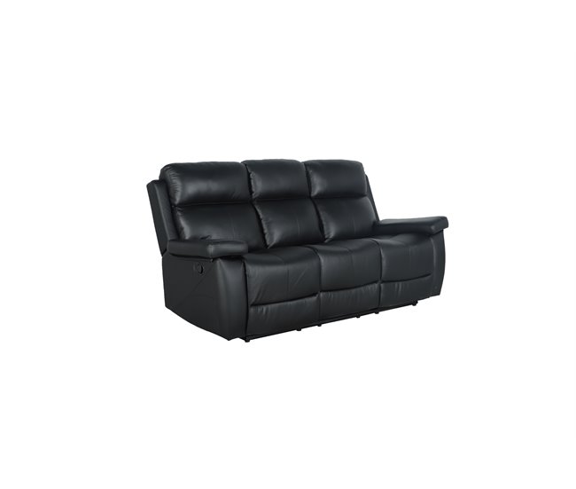 Sofá relax manual THEA piel negro Negro