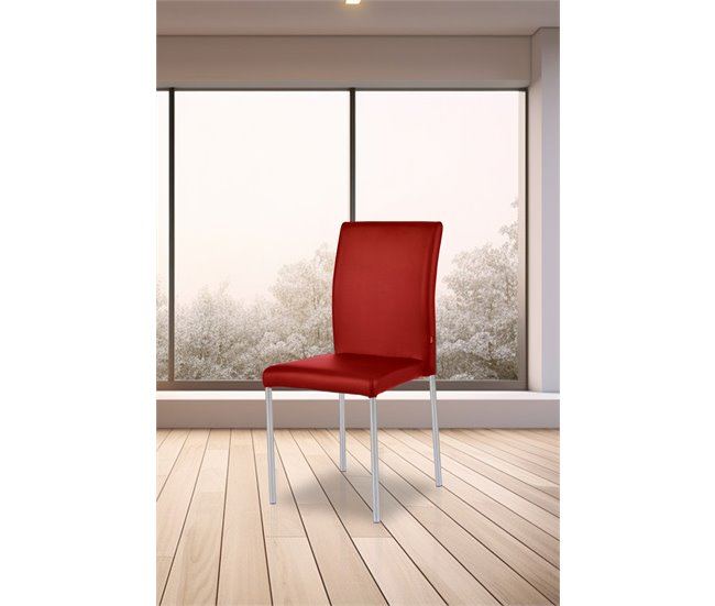 Pack de 4 sillas de cocina ELEGANCE  Rojo