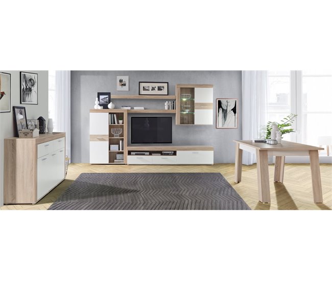 Mueble de salón AKRON Blanco/ Madera