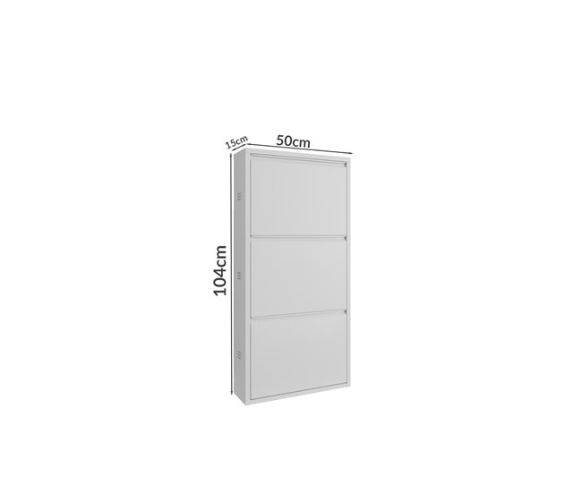 Zapatero de metal IRON 104x50x15cm Blanco