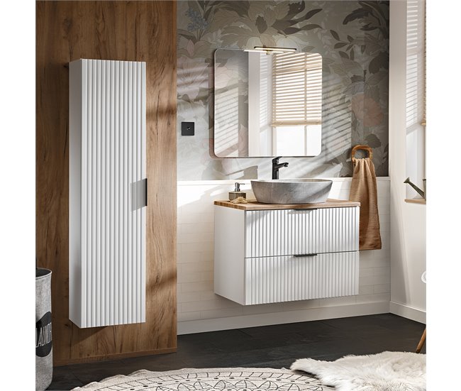 Mueble lavabo individual efecto piedra de Adriel Blanco
