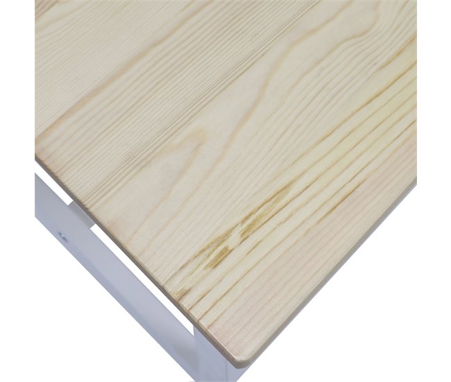 Conjunto de mesa con 4 sillas VERSALLES Natural/ Blanco