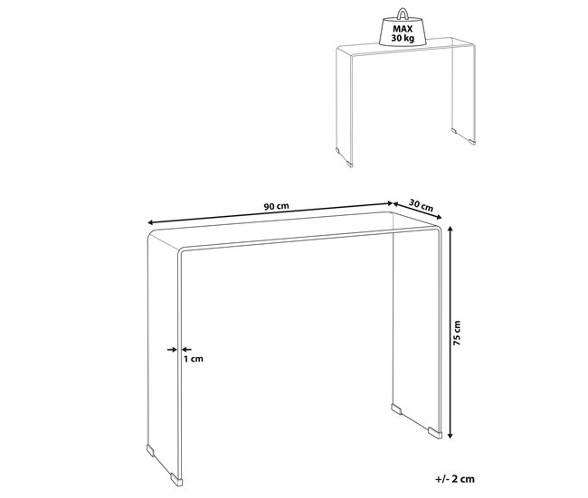 Beliani Mesa auxiliar KENDALL 90 Negro