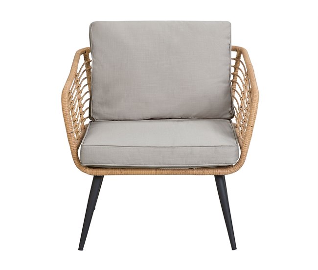 Beliani Conjunto de jardín Ratán sintético CORINTH II Gris Claro