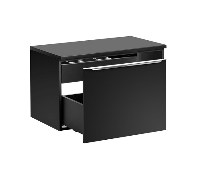 Mueble bajo lavabo de con 2 nichos Éros Negro