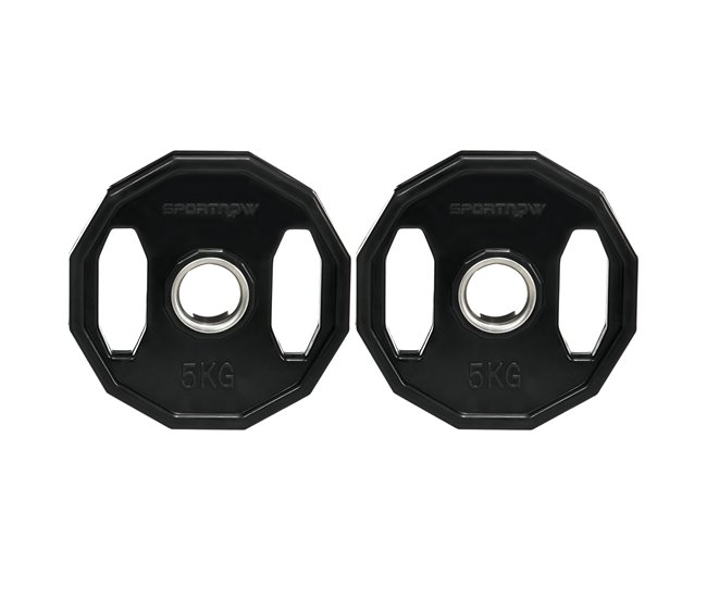 Discos de Pesas Metal, Caucho SPORTNOW, deportes y ocio - pesas Negro/ Gris