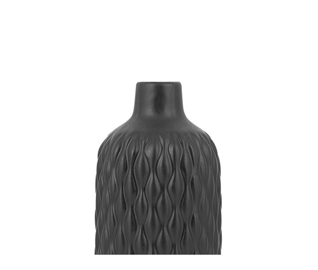 Beliani Jarrón decorativo EMAR Negro