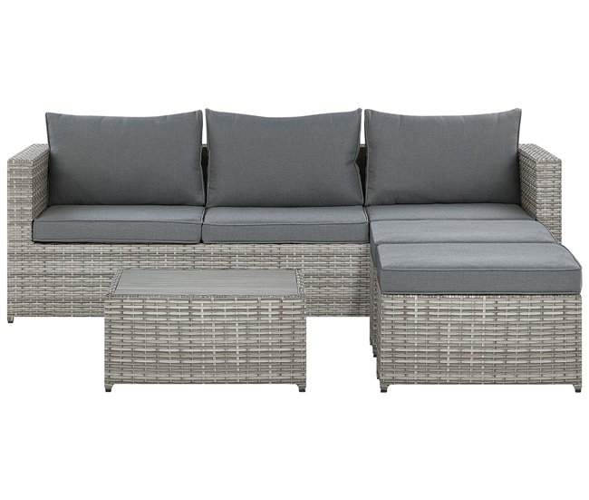 Beliani Conjunto de jardín SABBIA Gris Claro