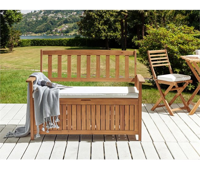 Beliani Cojines de asiento SOVANA 108x45 Blanco/ Beige