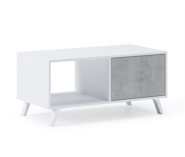 Mesa de Centro para Salón WIND 92x50 Blanco/ Gris