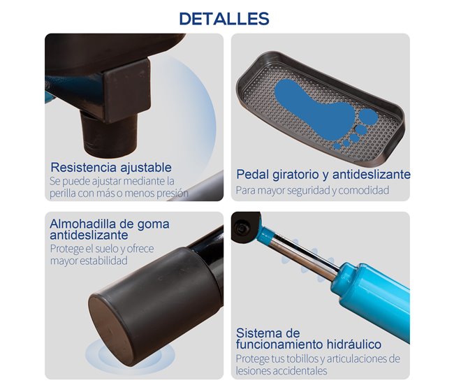 Máquina de Step Acero, ABS HOMCOM, deportes y ocio - fitness Negro