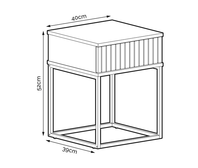 Mesita STYLE 40cm un cajón Roble