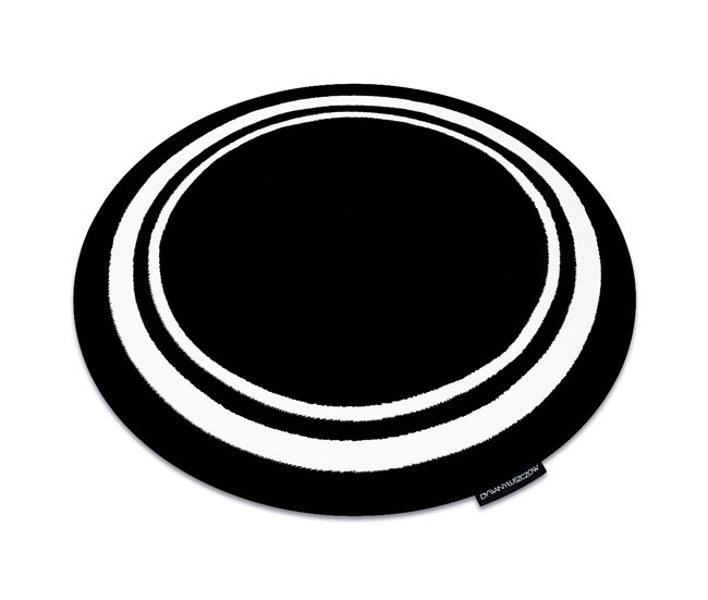 Alfombra HAMPTON Border círculo cuadro 160x160 Negro