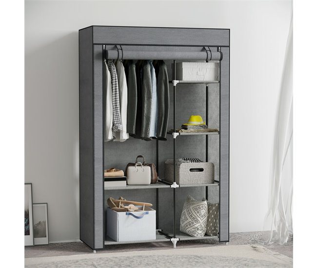 Armario de Tela Tela no Tejido, Acero HOMCOM Gris