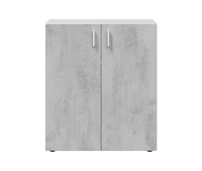 Armario multiusos 2 puertas efecto madera Gris