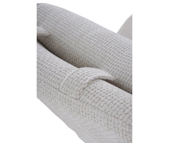 Balancín tapizado en chenilla y patas metálicas Blanco