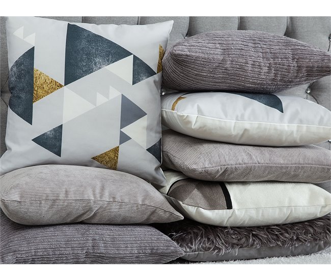 Beliani Cojín decorativo WEDELIA Gris