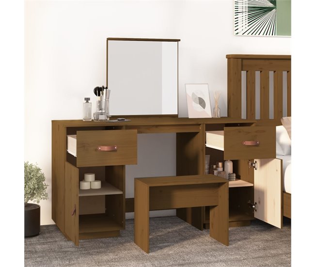 Tocador con espejo 95 Marron