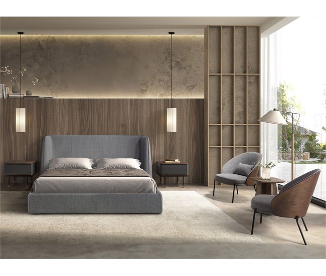 ANGEL CERDA Sillón tela Nogal