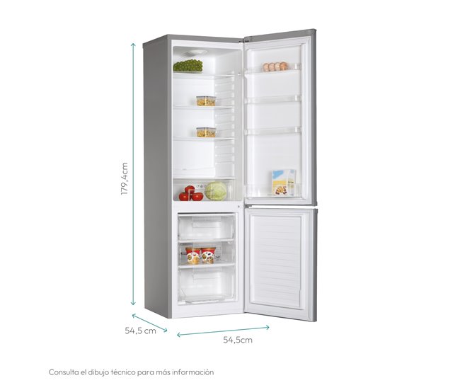 Frigorífico combi 179,4M 252L inox CANDY CCG1S 518EX Inox