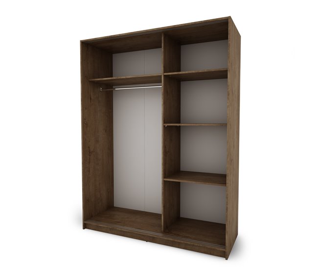 Armario ELEGANZA puertas correderas con espejo 150x195cm Nogal