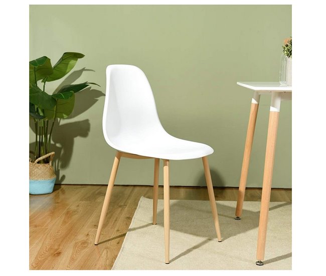 Acomoda Textil – Conjunto de 4 Sillas para Comedor Ergonómicas Blanco