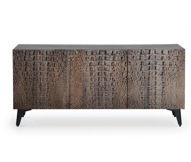 Aparador 3 puertas madera de mango ,imitacion piel caiman Topo