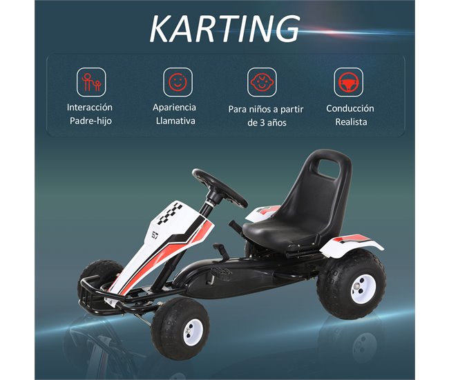 Go Kart a Pedales Infantil Metal y Plástico HOMCOM Multicolor