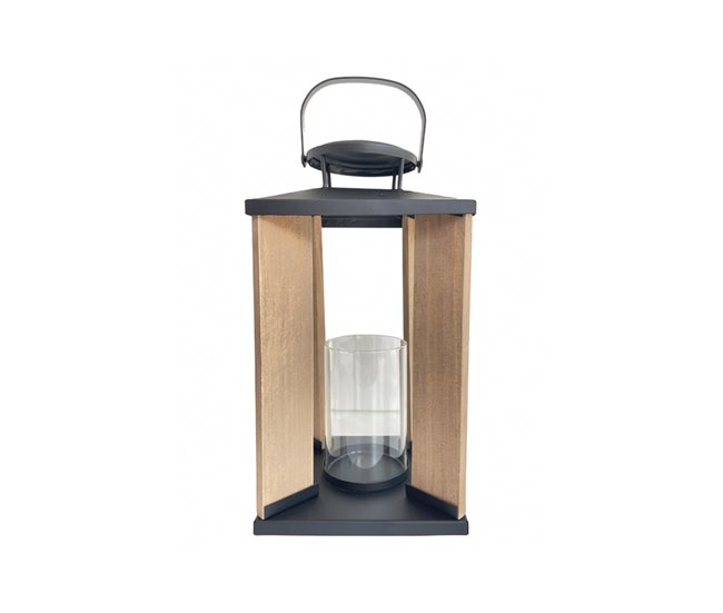 Farolillo decorativo ERIN marca ECOANYA Negro/ Madera