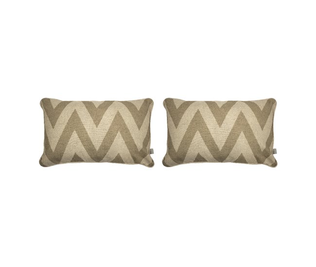 2 Fundas de cojín decorativo 85% algodón 15% lino MEENA Beige