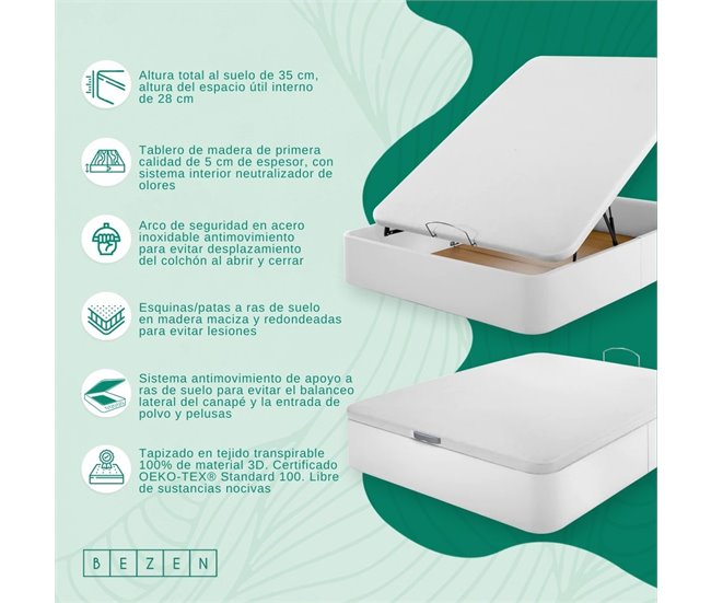 Canapé Polipiel Deluxe 105x200 Blanco