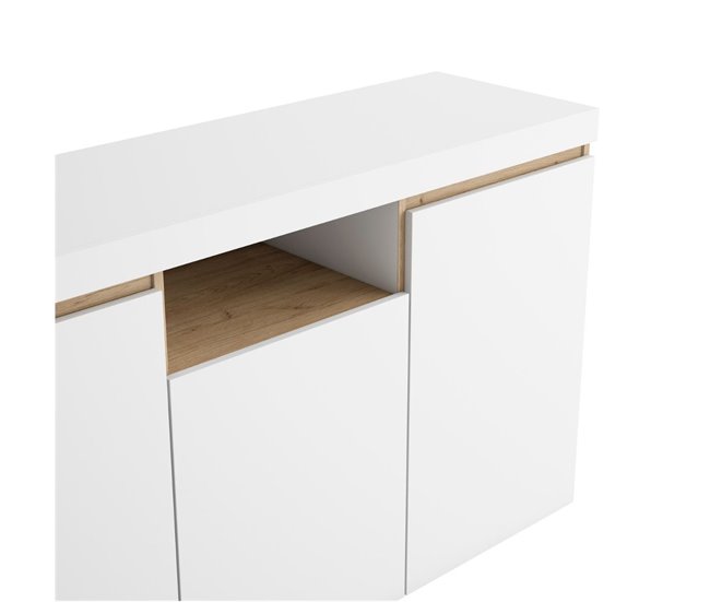 Aparador Elis  puertas + compartimento Blanco