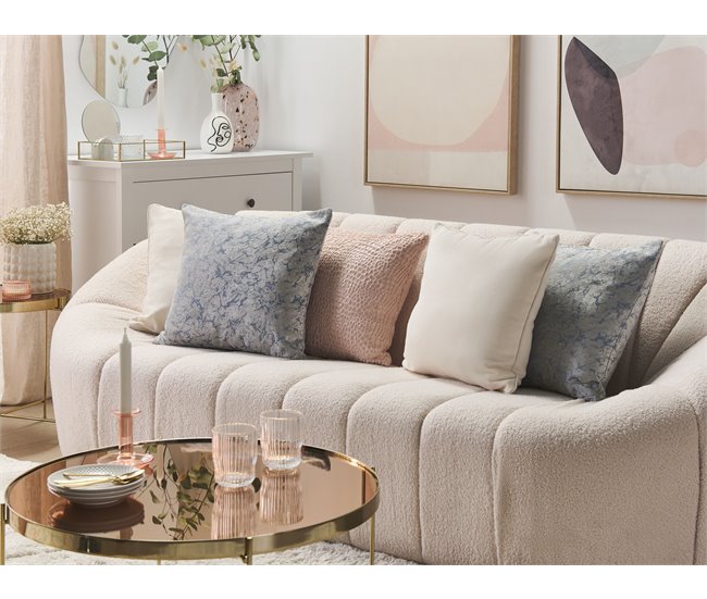 Beliani Cojín decorativo WISTERIA Gris Claro