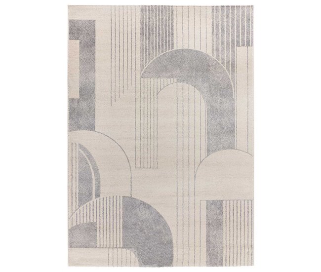 Alfombra de diseño geométrico PORTO - ATTICGO 80x150 Gris