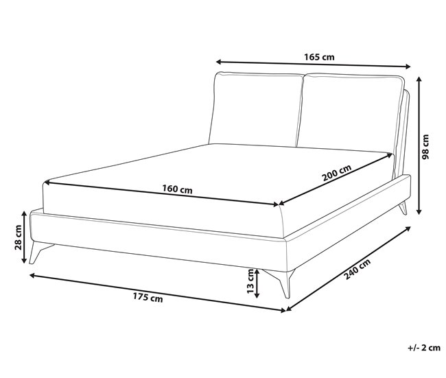 Beliani Cama con somier Pana MELLE 175x240 Beige