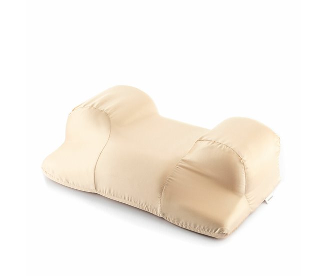 Almohada Cervical Antiarrugas con Funda de Satén Beige