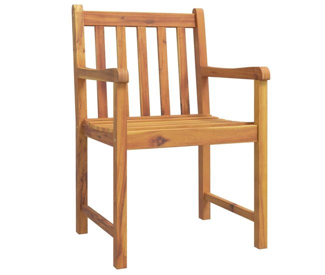 6 Sillas de jardín de madera maciza de acacia Marron