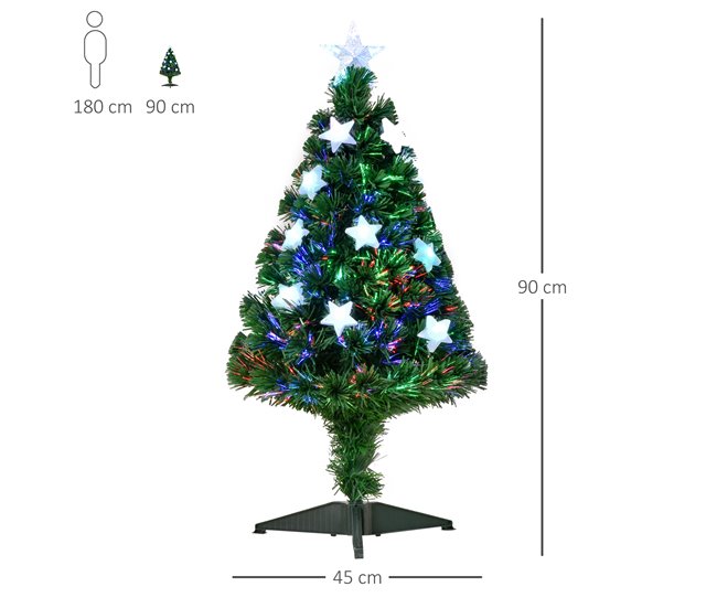 Árbol de Navidad PVC, hierro HOMCOM, hogar - decoración hogareña Verde