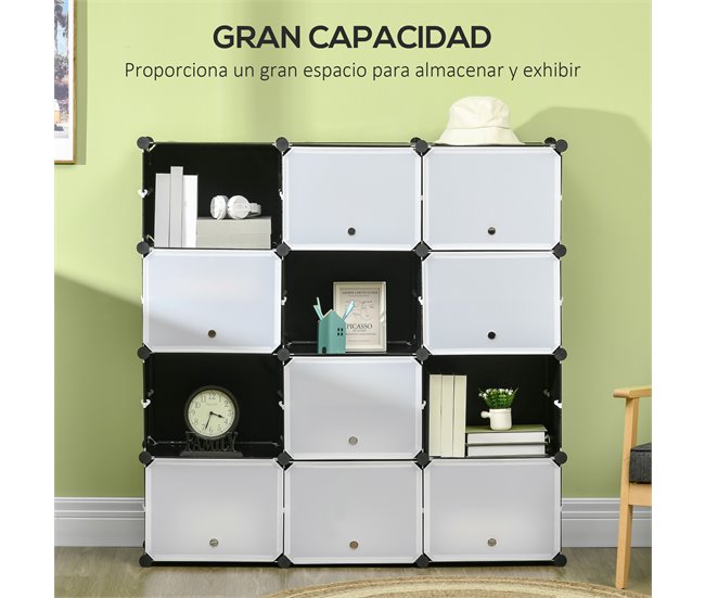 Armario Modular PP, Acero HOMCOM, hogar - muebles de dormitorio 125 Blanco