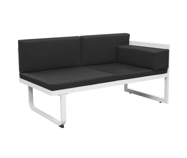 Set de muebles de jardín    cojines aluminio Blanco/ Negro