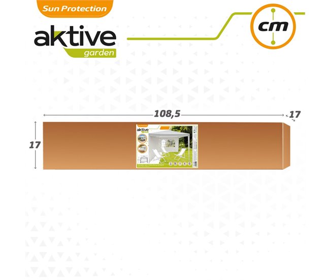 Cenador jardín c/ventana y 2 paredes 270x270 cm beige Aktive Beige