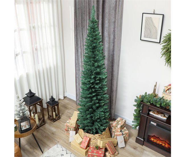 Árbol de Navidad Plástico, Metal HOMCOM, hogar - decoración Verde