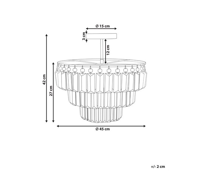 Beliani Lámpara colgante AMENEIRO Transparente