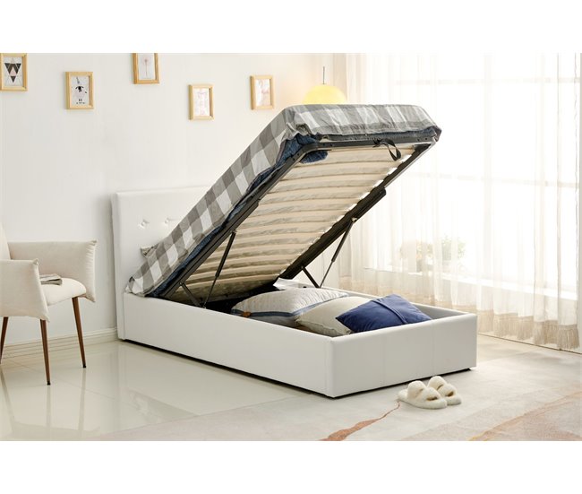 Cama Canape Abatible con Cabecero Blanco