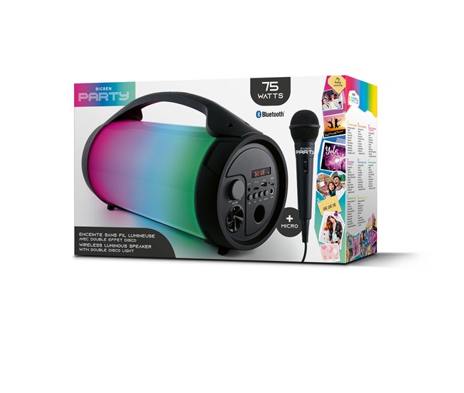 Altavoz Bluetooth con Micrófono Karaoke PARTYBTPRO Negro