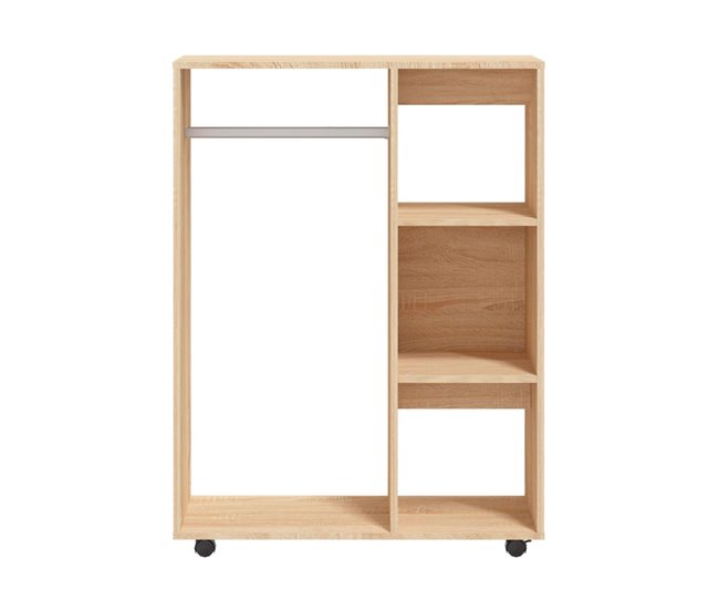 Armario Cavolo diseño sin puertas con ruedas Natural